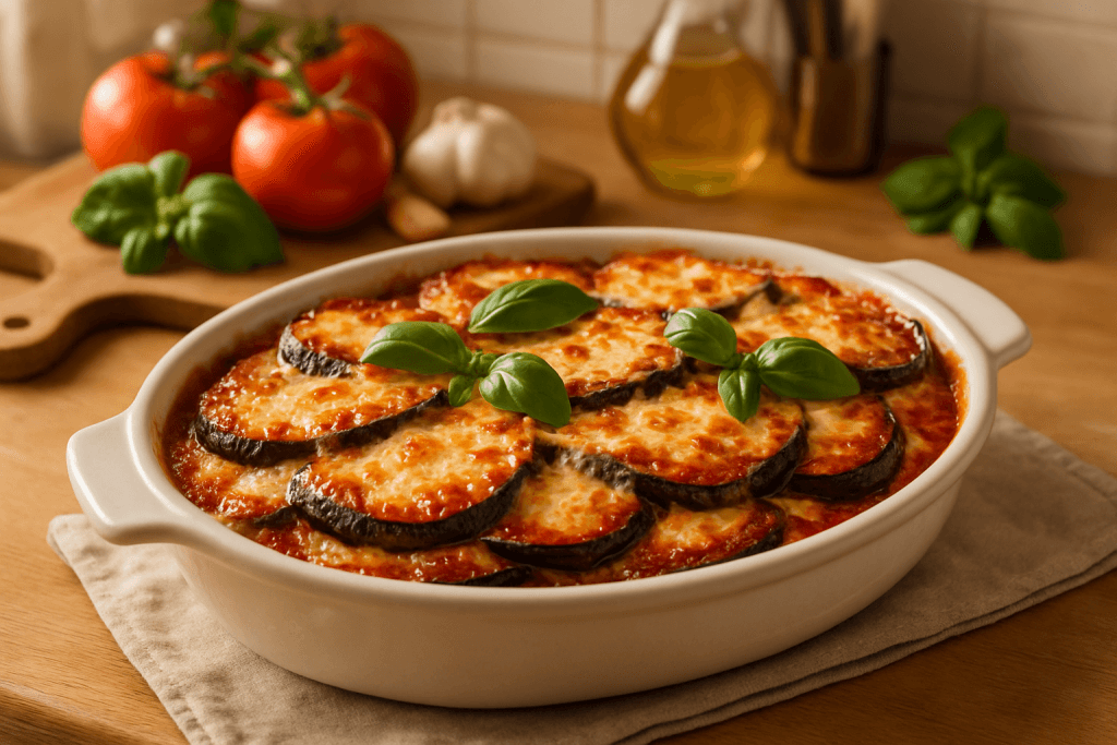 découvrez notre délicieuse recette d'aubergines au parmesan au four, idéale pour impressionner vos invités. facile à préparer, ce plat savoureux allie des aubergines tendres à un généreux mélange de parmesan fondant, pour une expérience culinaire inoubliable.
