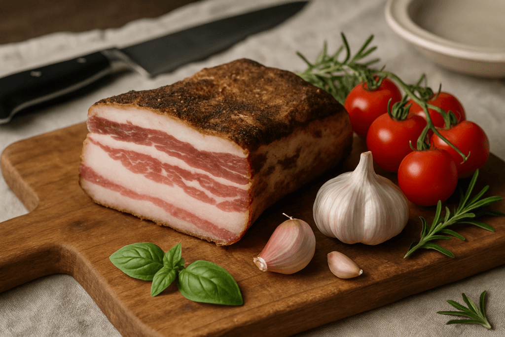 découvrez le guanciale, ce morceau de viande italienne à la saveur unique. apprenez comment l'utiliser en cuisine pour sublimer vos plats, des pâtes aux sauces, et explorez ses origines et techniques de préparation.